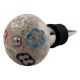 Multi Colored Floral Crackle Ceramic Wine Stopper
